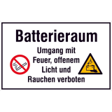 Hinweisschild - Betriebskennzeichnung Batterieraum