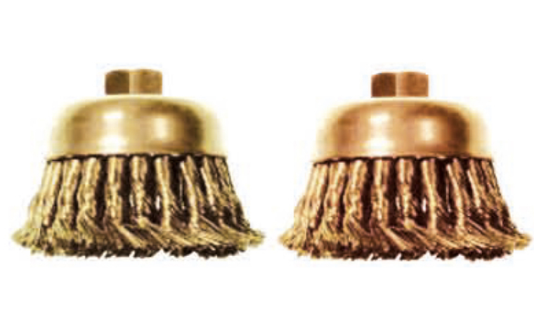 [290A-1002 Brass] 290A Spazzola a tazza, nodo a filo (Ottone Φ100 x 30 mm)