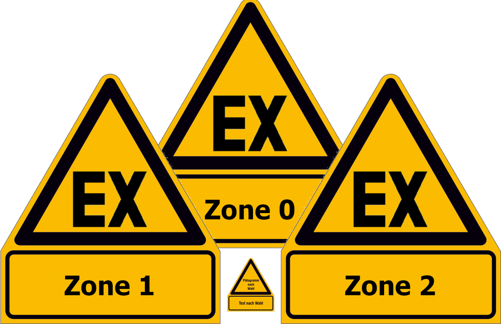[39.0061-5831562] Znaki ostrzegawcze kombinowane, strefa EX 2 (Zone 0 (1G))