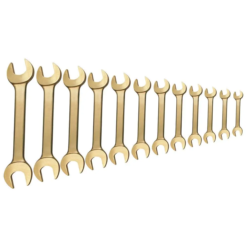 Set di chiavi aperte doppie da 8 pezzi, antiscintilla, 1/4-1".