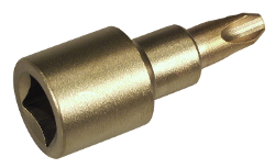 [0440004S] Embout de tournevis cruciforme, sans étincelle, 1/2" (PH 1)