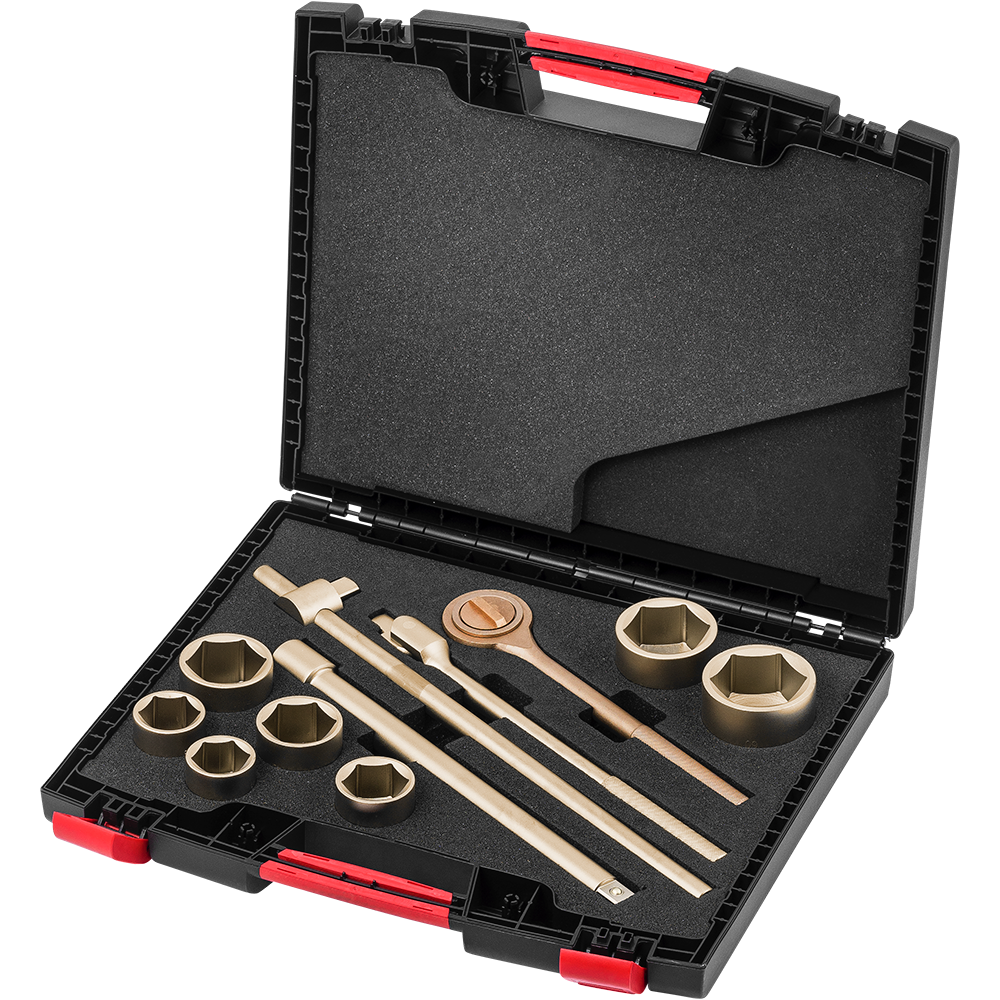Socket wrench set, spark-free, 3/4”, 12-piece