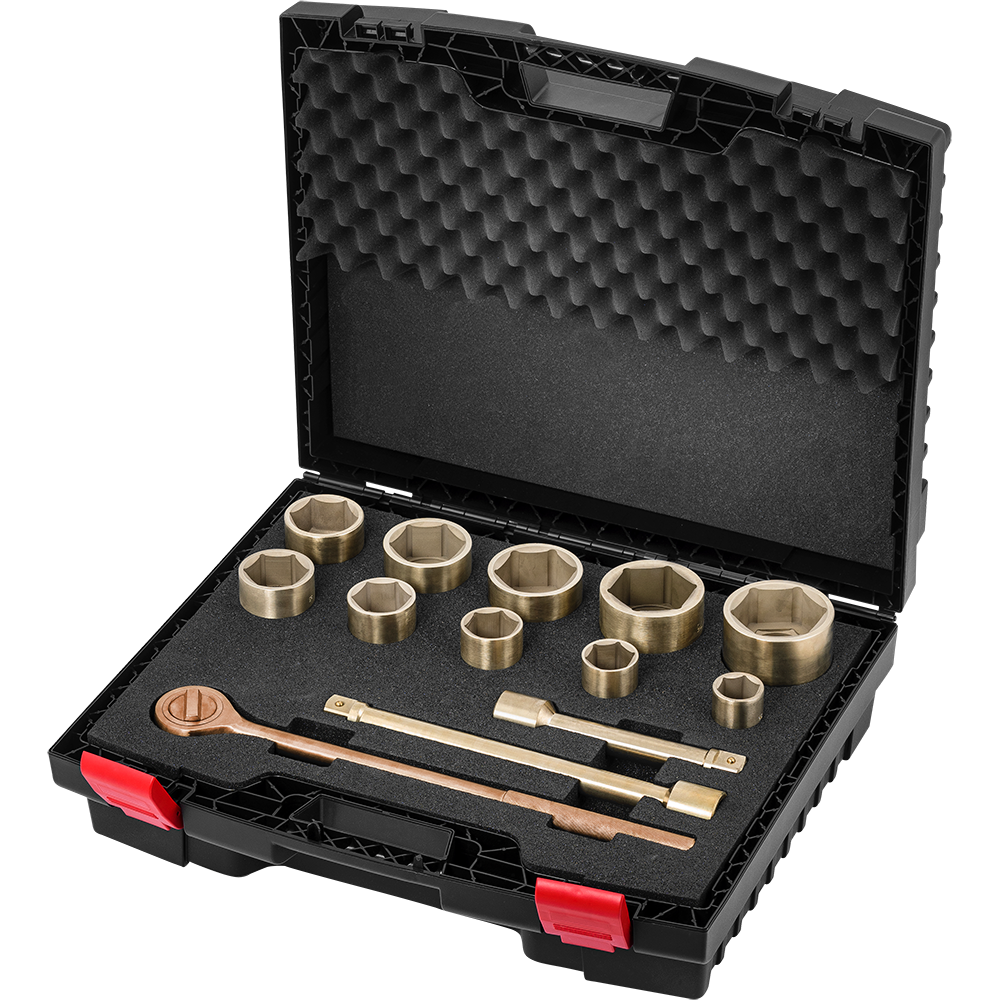 [0430007S] Scatola a cricchetto, senza scintille, 1", 14 pezzi, 36-80 mm