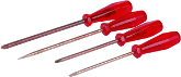 Non-sparking screwdriver set, slotted, 4-piece