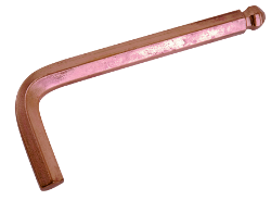 Non-sparking pin wrench, hexagonal, with ball head
