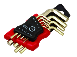 Set di chiavi per perni non scintillanti, esagonali, 10 pezzi, 5/64"-3/8"