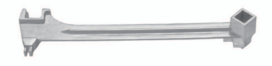 Clé à barillet, 380 mm, acier inoxydable