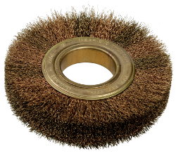 Ronde borstel, vonkvrij, tinbronsdraad, gekruld, diameter 150 mm
