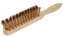 Brosse à main anti-étincelles, fil en bronze étamé, serti, 310 mm