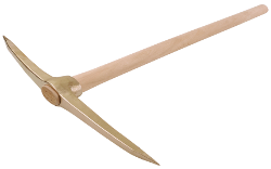 [1265600S] Pioche sans étincelles, avec manche, 950 mm de long, 650 mm de large