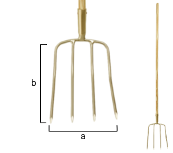 Fourche à fumier sans étincelles, manche long et droit, 1600 mm de long
