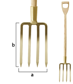Spatengabel funkenfrei, D-Griff-Stiel, 1250 mm lang