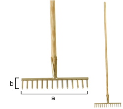 Rastrello antiscintilla, manico lungo diritto, lunghezza 1500 mm