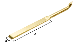 Flanschmesser funkenfrei, Griff abgewinkelt, mit Dorn, 400 mm lang, 25 x 220 mm