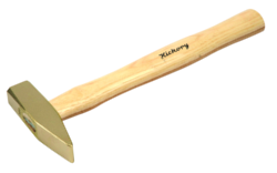 Non-sparking locksmith's hammer, similar to DIN 1041, with hickory handle