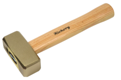 Non-sparking mallet, with hickory handle