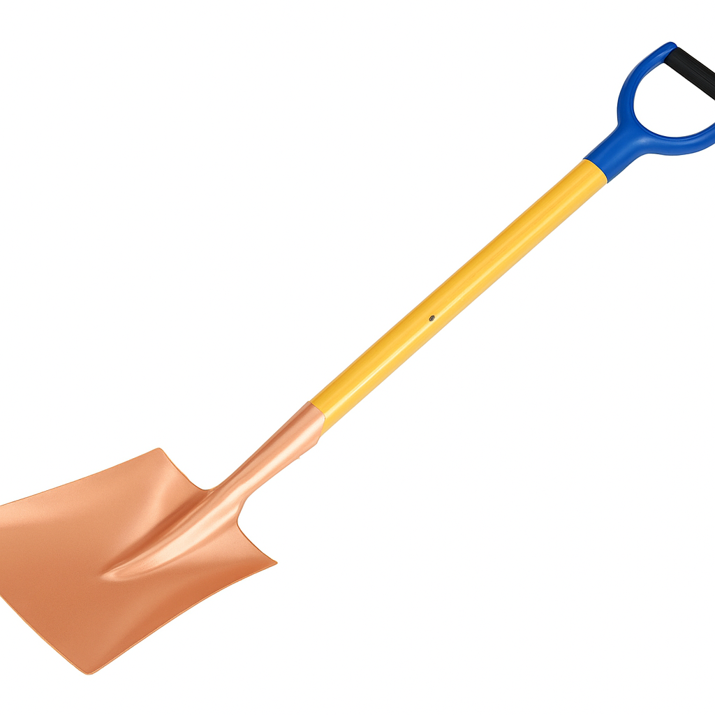 [198K-1102 AC "Holzstiel mit Fiberglas-Griff"] 198K shovel, square with wooden handle and fiberglass grip (AC 340 x 175 x 940 mm)