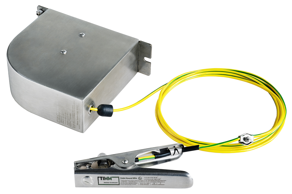 [TBREEL7+TBROUND] Kabelaufroller TIMM BITE Reel mit Erdungszange