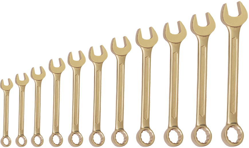 [B-13 AC] B-13 Combination Spanner Set, 13-piece, spark-free/low-spark (Aluminium Kupfer)