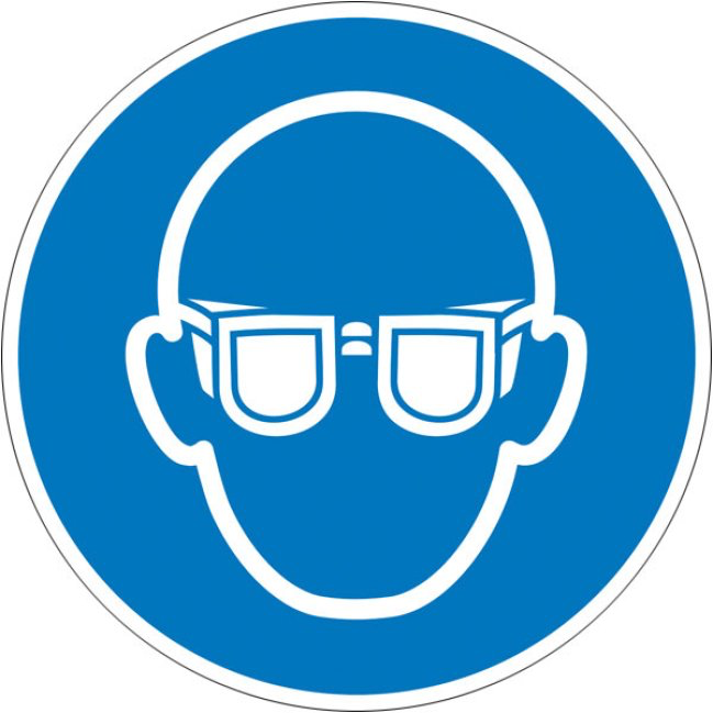[21.7010] Mandatory sign: Use eye protection, PVC self-adhesive
