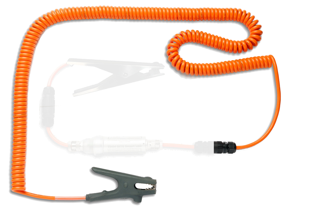 Erdungswendelkabel für TIMM BITE Smart LED, ausziehbar bis 7,5 m, orange, mit Buchse