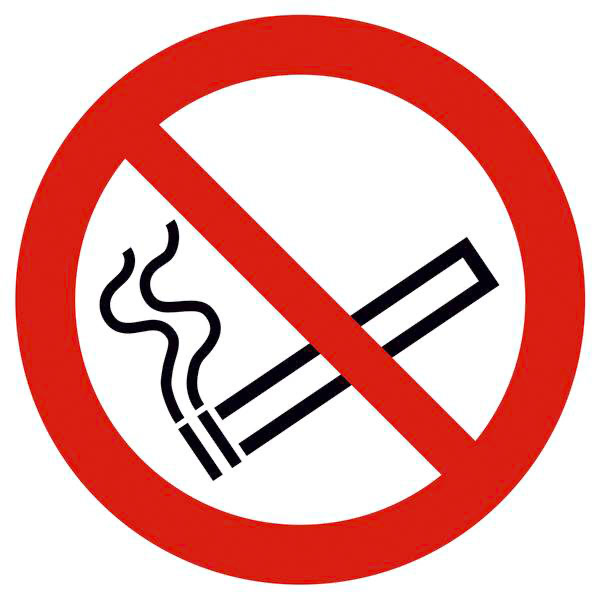 [21.A6010] Prohibition sign No smoking, PVC self-adhesive (10 cm)