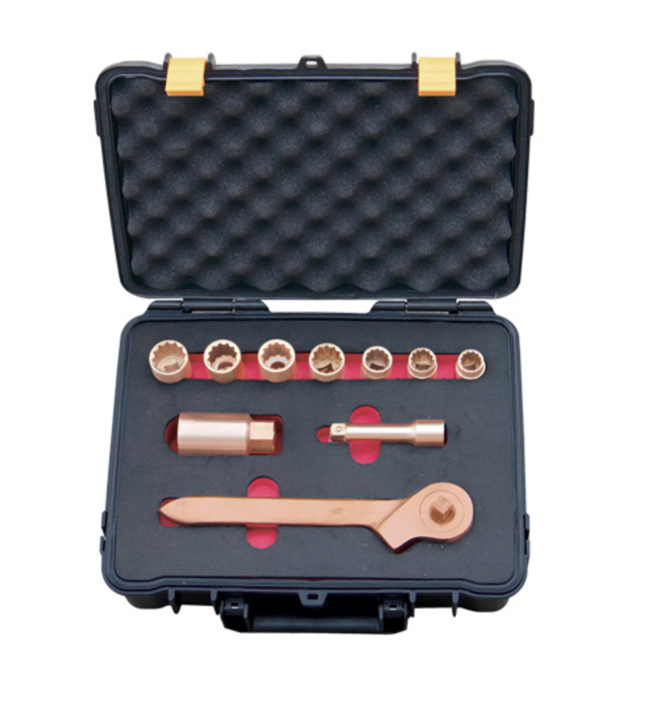 [101C AC] 101C Stecknuss Set, 13-teilig 3/8" (Aluminium Kupfer)