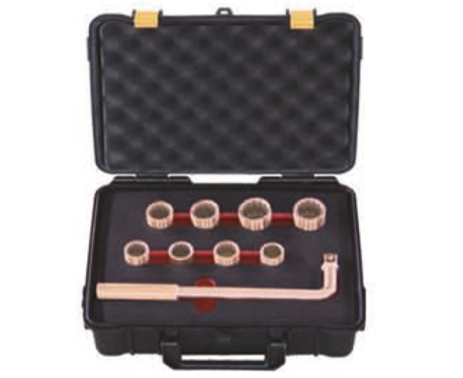 [101E AC] 101E Stecknuss Set, 9-teilig 1/2" (Aluminium Kupfer)