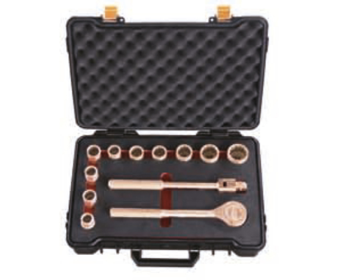 [101F AC] Set di chiavi a bussola 101F, 13 pezzi 1/2" (Aluminium Kupfer)