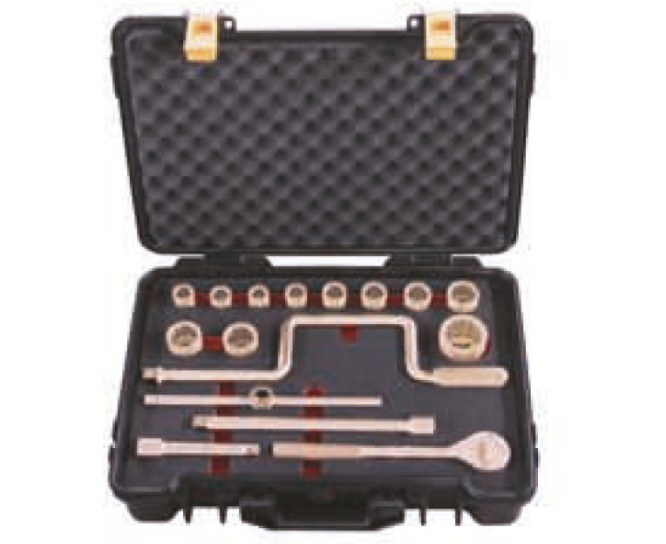 [101G AC] Socket set, 17-piece 1/2” (Aluminium Kupfer)