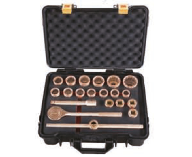 [101L AC] 101L Stecknuss Set, 21-teilig 3/4" (Aluminium Kupfer)