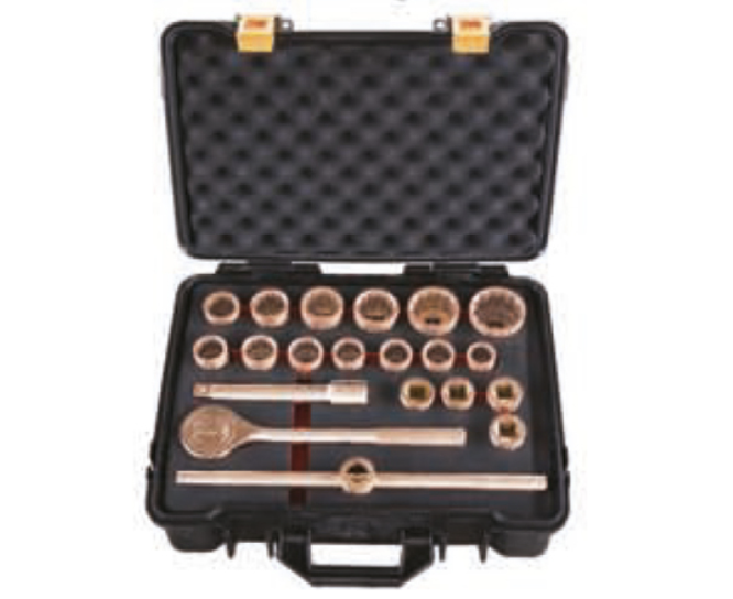 [101I AC] Set di chiavi a bussola 101i, 28 pezzi 1/2" (Aluminium Kupfer)