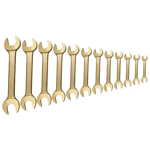 [0010001S] Set di chiavi aperte doppie da 8 pezzi, antiscintilla, 1/4-1".