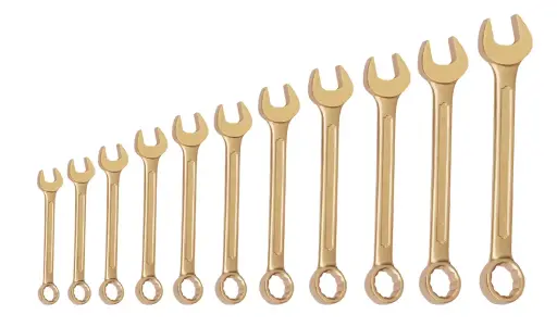 [0137100S] Set di chiavi combinate antiscintilla, simile a DIN 3113, 12 pezzi, 1/4-1.1/4"