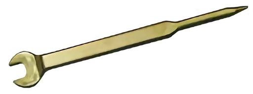 Mounting open-end wrench with mandrel, non-sparking, offset