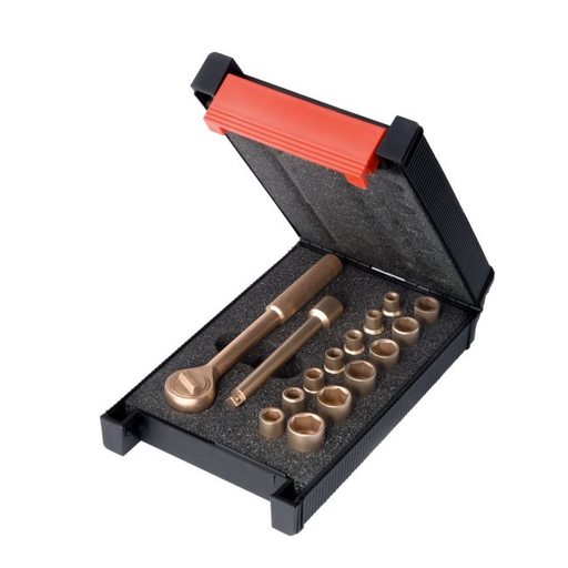 [0430001C] Jeu de douilles sans étincelles, 1/4", 15 pièces