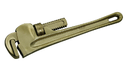 Adjustable non-sparking pipe wrench