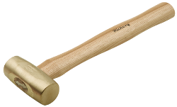 Non-sparking mallet, with hickory handle