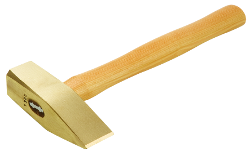 Non-sparking shot chisel, with hickory handle
