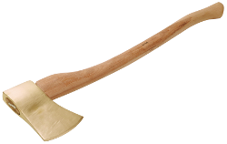 Non-sparking axe, with hickory handle