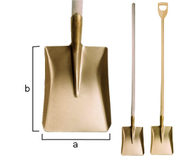 [1501281S] Non-sparking edge shovel, D-handle handle