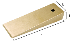 [1851000S] Wedge non-sparking, with hole, 100 x 30 x 15 mm