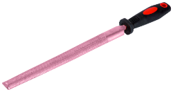 Half-round file, non-sparking, with ergonomic handle