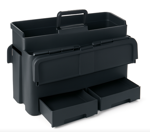 [9282026S] Polypropylene tool case (without contents)10 inserts, partition, 4 drawers, 320 x 620 x 310 mm